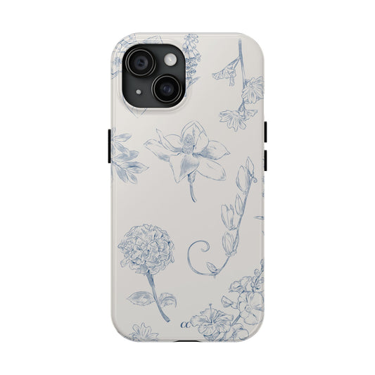 Blue Floral Case -Durable Protection